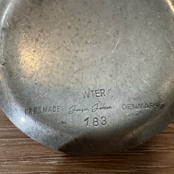 Vintage Jorgen Jensen Handmade Pewter Compass Pendant Necklace - Picture 4 of 6